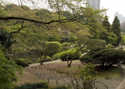 A proximité de la maison de thé dans le jardin de Shinagawa