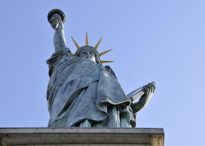 La statue de la liberte vue de dessous