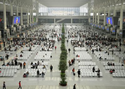 Attente en gare de Shanghai Hongqiao