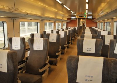 Intérieur d'un train CRH à Shanghai Hongqiao